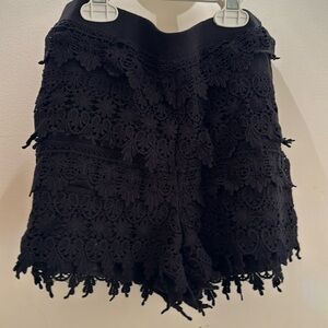 Adorable Express Black Scalloped Stretchy Shorts